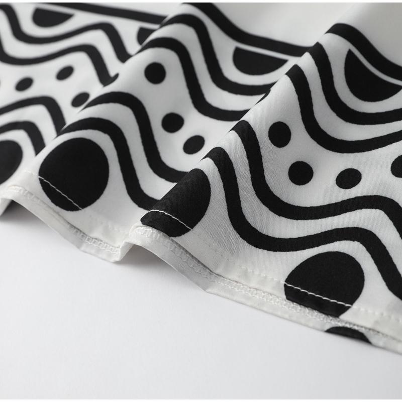 Loose Printed V Neck Women Dress Long Flare Sleeve Side Split Casual Holidays Dresses Spring Summer Elegant Beach Lady Robe