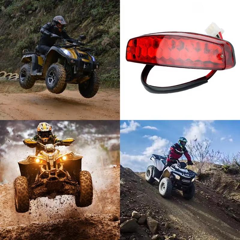 1pcs 3 Wire 12V Brake Stop Light License Taillight For ATV Off-road Motorcycle Running Tail Light Universal Red LED Brake Lights