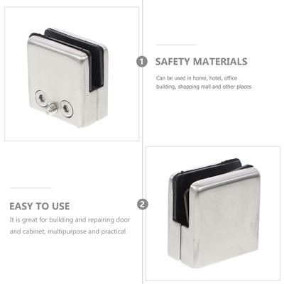 4Pcs Glass Panel Clamp Sturdy Fixing Clip No Scratch Long Lasting Practical Design for Various Places Glass Clamps