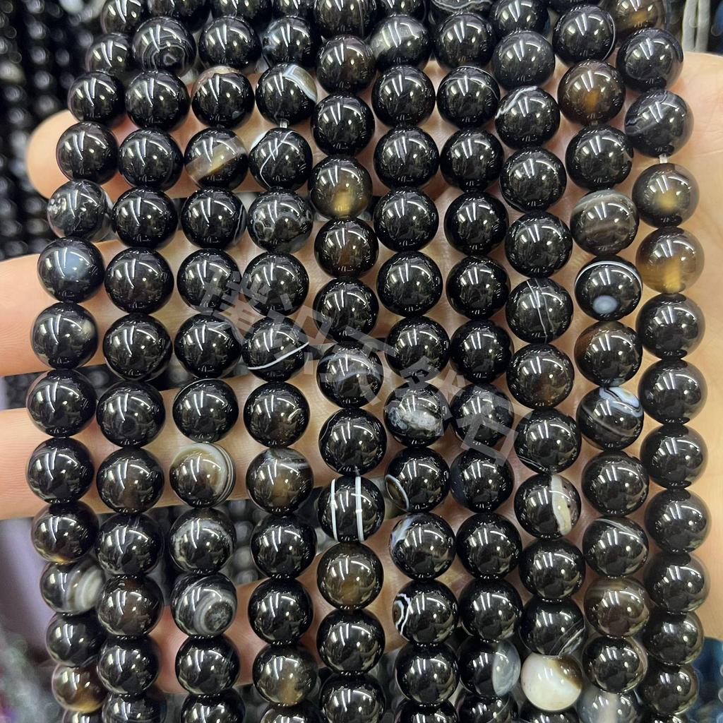 Striped Agate Round Beads for DIY Bracelets and Anklets Jewelry Accessories