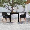 3 Piece Outdoor Dining Set with Cushions Black