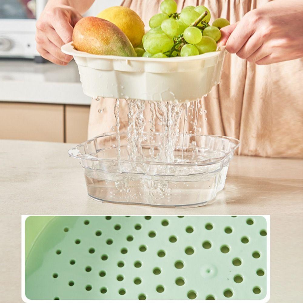 2/5Pcs Square Vegetable Washing Basin Space-Saving Kitchen Strainer Basket  Household