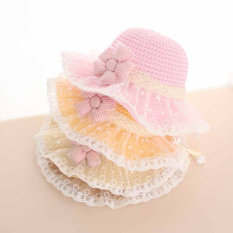 Summer Sun Hat Sun Protection Cool Hat Summer Cute Beach Princess Children's Thin Straw Hat