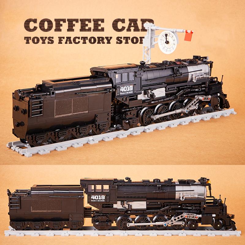 Non-Toxic Vintage Train Building Kits Classic Locomotive Blocks Toys City Railway Cars Bricks Display Model Adult Children Christmas Gifts