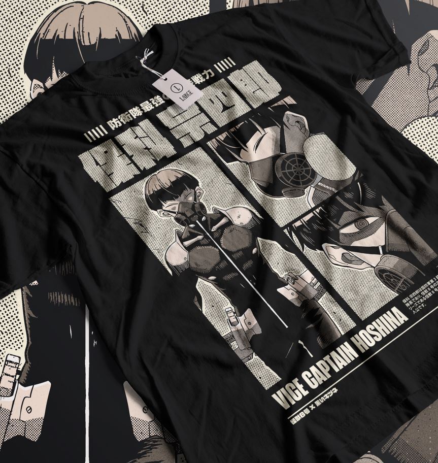 

Футболка Kaiju no 8 Мина Широ кайдзю Подарок Манга Лучшее Аниме Графическая футболка Черная футболка M