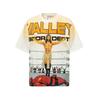 2025 Amerikanische trendige Marke Vall gewaschen alt bedrucktes kurzärmeliges Hip-Hop lockeres Streetwear-T-Shirt für Männer und Frauen