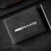 1Pcs Car Emblem Driver License Cover ID Credit Card Holder For Mercedes Benz AMG W212 W205 W246 W177 W176 W213 GLC GLE GLS ML Welcome Laser Lamp