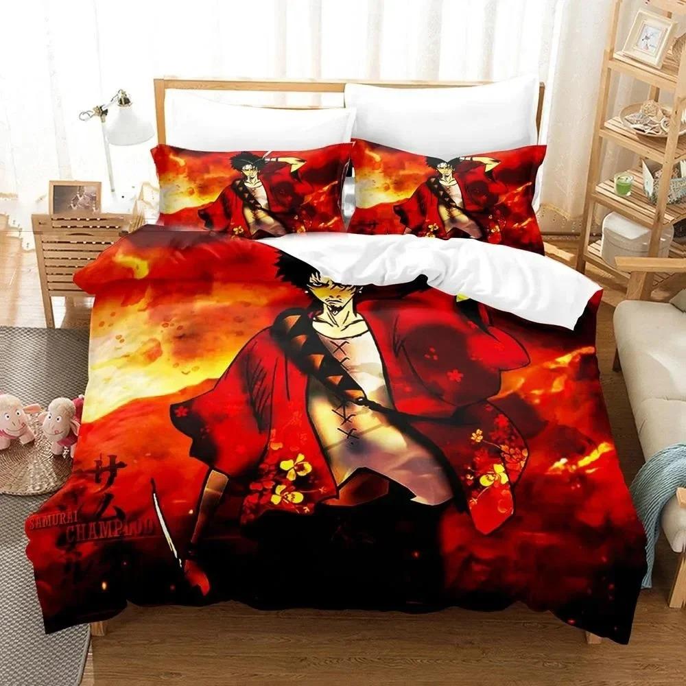3D Samurai Champloo Bedding CollectionDuvet Cover Comforter Bed Collection Quilt Cover PillowcaseKing Queen Twin Size Boys Girls Adultse