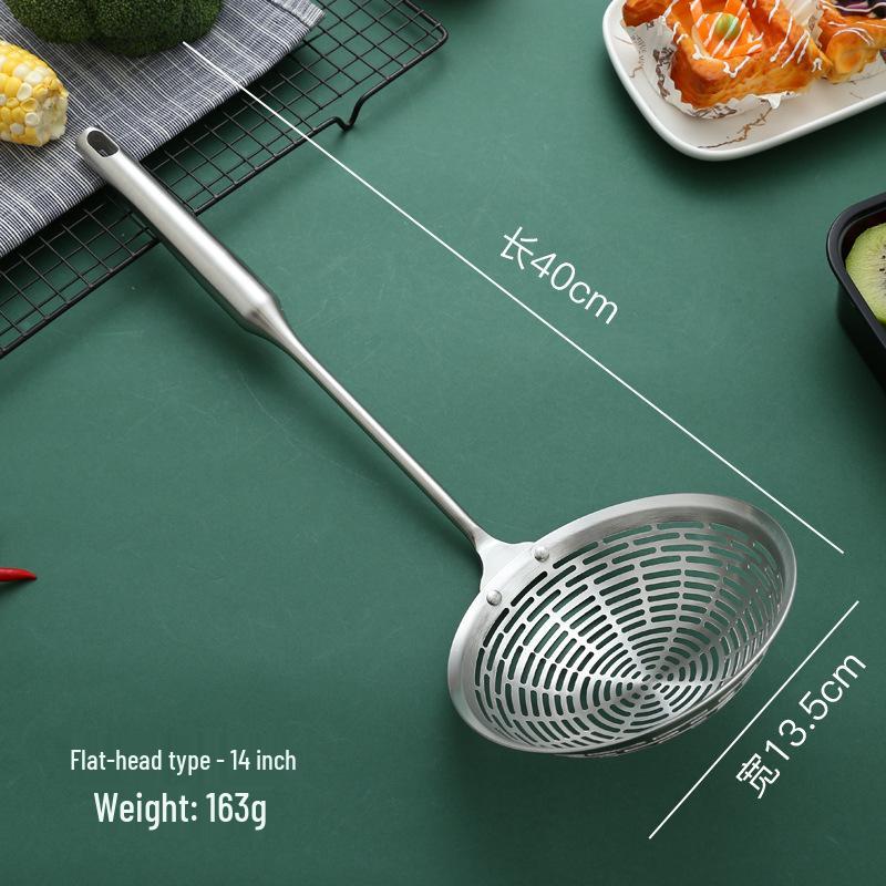 Stainless Steel Ladle with Rosewood Handle - Large Draining Sieve for Hot Pot & Frying