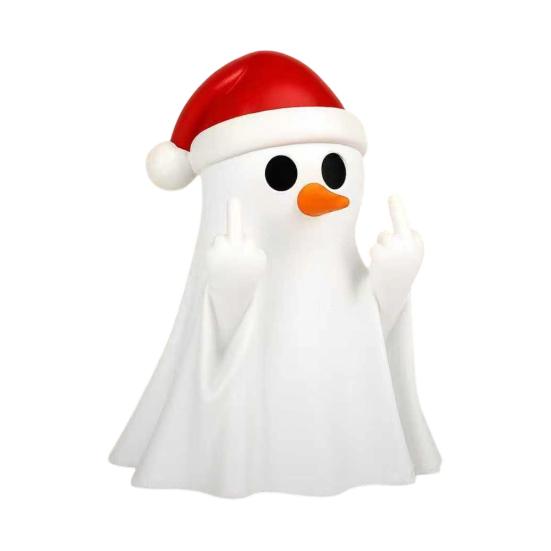 Office Desk Accessories Christmas Ghost Pen Holder with Santa Hat, Funny Desktop Organizer, Creative Storage Cup Halloween Tabletop Statue,