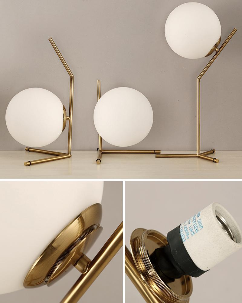 Moderne LED Tisch Lampe Schlafzimmer Schreibtisch Lampe Glas Ball Tisch Lampe Poliert Chrom Gold Nordic Schreibtisch Licht Wohnzimmer Boden Nacht