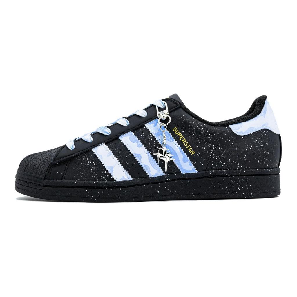 adidas Originals SUPERSTAR Dusky Blue Star Rutschfeste Low-Top Skateboard-Schuhe Unisex Schwarz Blau EG4959(Team335- )
