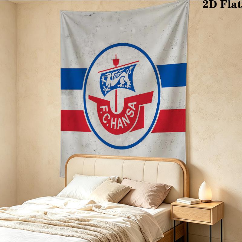Fc Hansa Rostock Wall Tapestry Aesthetic Wall Hanging Printed Fabric Blanket Decorative Tapestries For Bedroom Living Room Home Decor