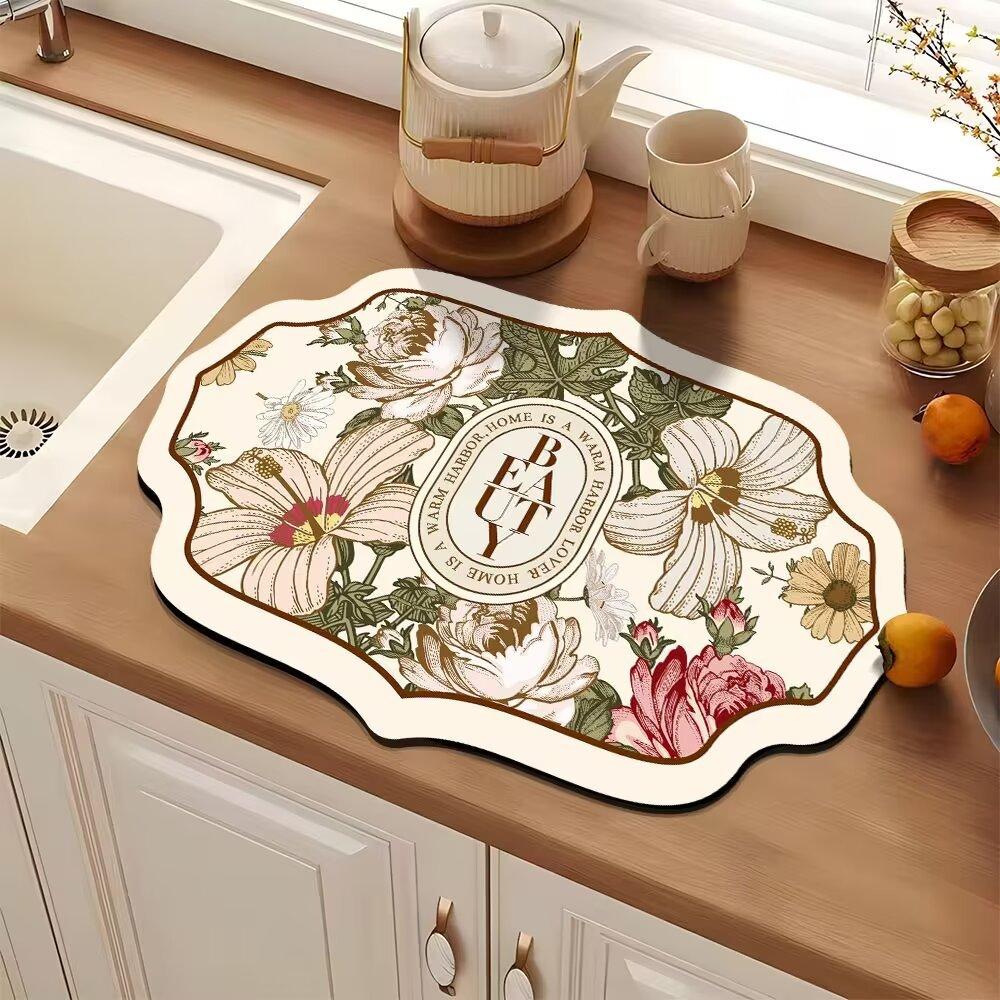 Veselă de bucătărie cu formă specială Tampă de scurgere Tampă de izolație termică Absorbant pentru masă de uz casnic Covoraș de loc lavabil anti-alunecare Ulei absorbant