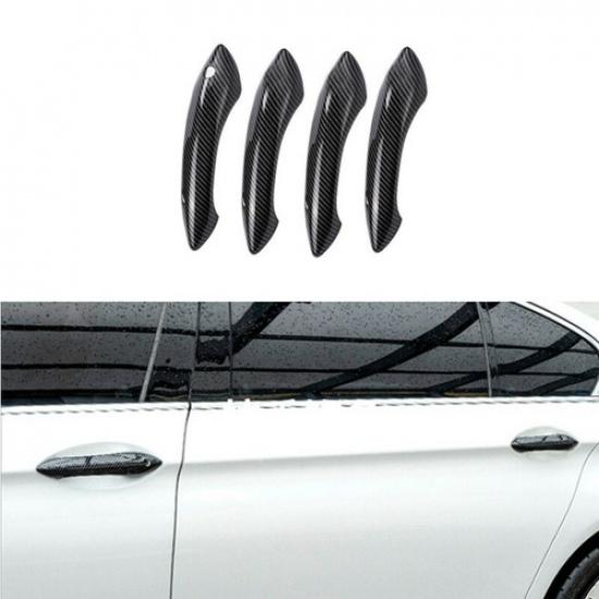 Luxury ABS Carbon Fiber Car Left & Right Door Handle Decorations For BMW 5 F10