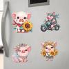 5/6/8Pcs Full Drill Fridge Magnets Sticker Cartoon Animals Flower Diamond Painting Magnets Refrigerator for Adults Kids Beginner