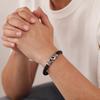 Men’s Punk Style Leather Bracelet – Stainless Steel OPK Fashion Braided Wristband