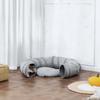 2 in 1 Cat Tunnel with Bed, Cat Play Tunnel with Ball & Peek Hole for Indoor Cats, Grey