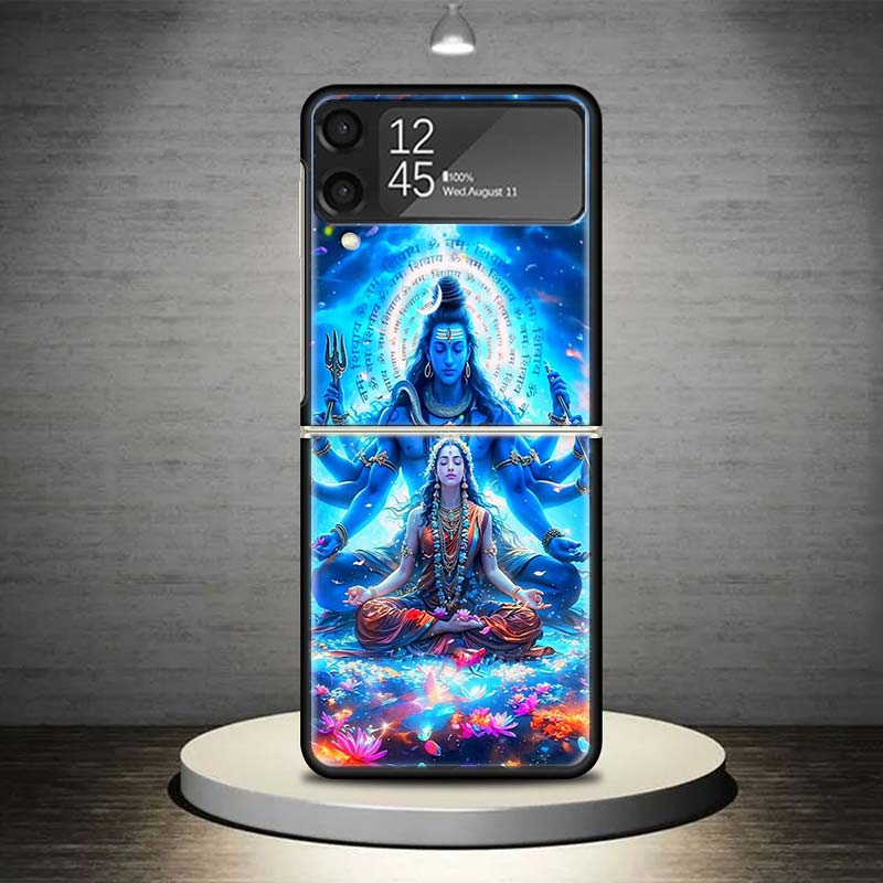 Lord Shiva Hindu God Buddha India Phone Case For Samsung Galaxy Z Flip 7 6 5 4 3 5G Shockproof Cover Z Flip7 Flip6 ZFlip5 Flip3