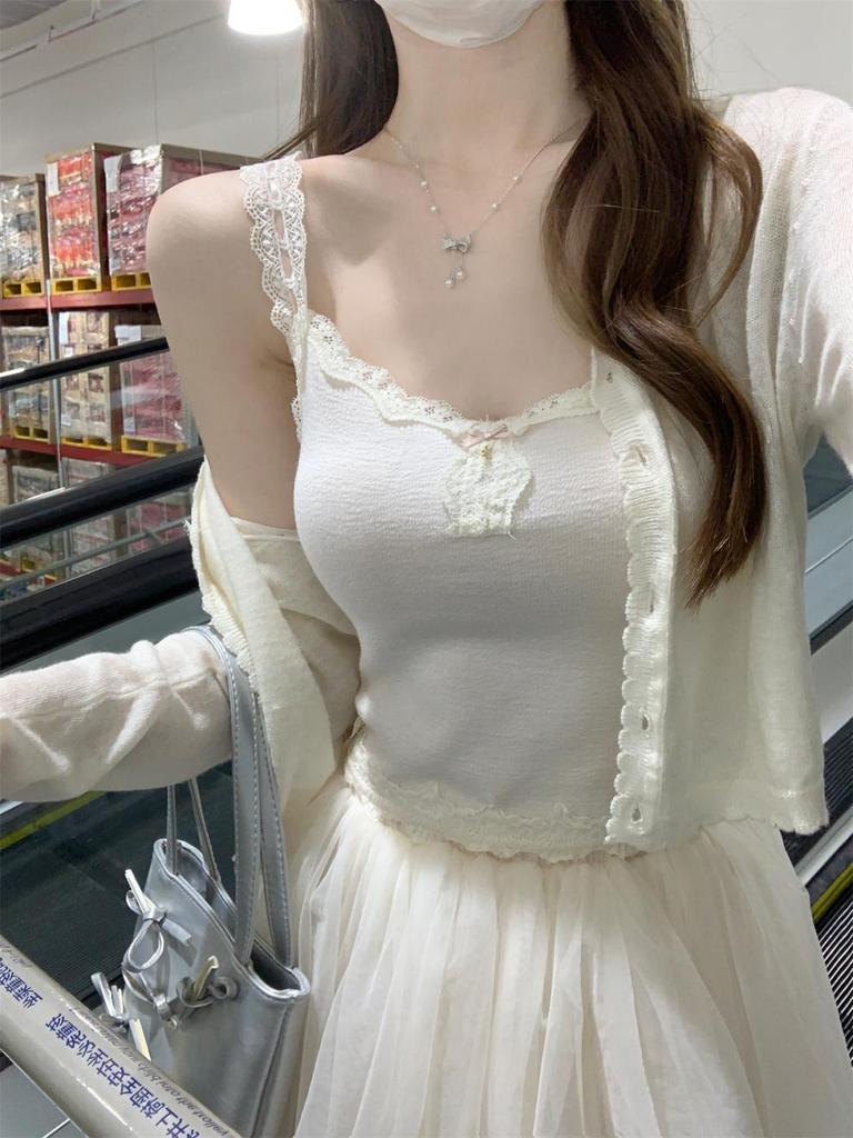 Summer Korean Lace-Trimmed Chic Camisole Tank Top