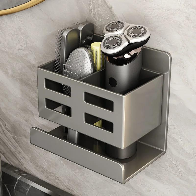 Wall Mounted Toothbrush Holder Cosmetic Storage Box For Comb Razor Punch-Free Bathroom Space Saving Accessories