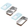 Stainless Steel Small Snack Containers Leak Proof Food Storage Containers Double Compartment Fruit Snack Box for Home Kitchen