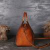 Heiß verkaufte Retro polierte Totem pflanzlich gegerbte Rindsleder Damen Tasche handgefertigte geprägte Handtasche echtes Leder Schulter Umhängetasche