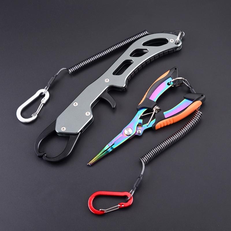 Multi-Function Fishing Pliers Fish Lip Grippers Hook Remover Portable Fishing Lines Cutter Scissors Comfortable Grip