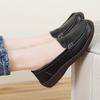 Women Simple Grey Loafers Leather Driving Moccasins Comfort Flats Casual Slip on Plus Size Black Shoes