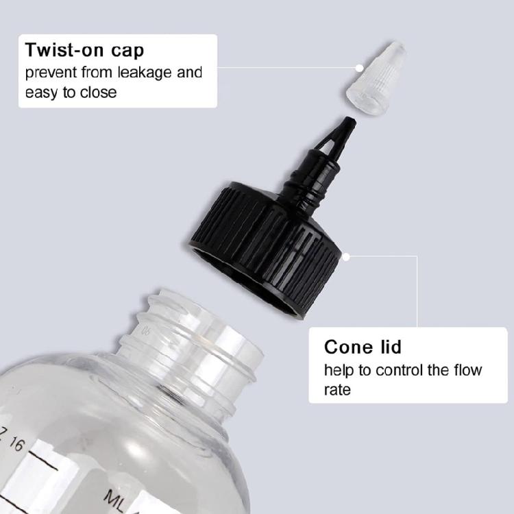 Haarapplikatorflasche Transparent Squeeze Spenderflasche mit Skala Pigmentbehälter für Badezimmer Werkstattgebrauch