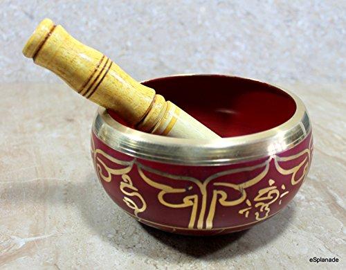 eSplanade 6-inch Singing Bowl, Tibetan Buddhist Prayer Instrument with Striker Stick | Om Bell | Om Bowl | Meditation Bowl | Music Therapy Standard Re