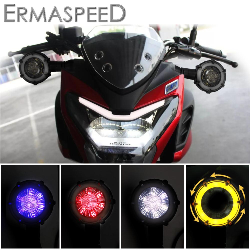 Flowing Directional LED Motorcycle Turn Signals Light Flashing Blinkers Adjustable LED Relay Motorbike Front Rear