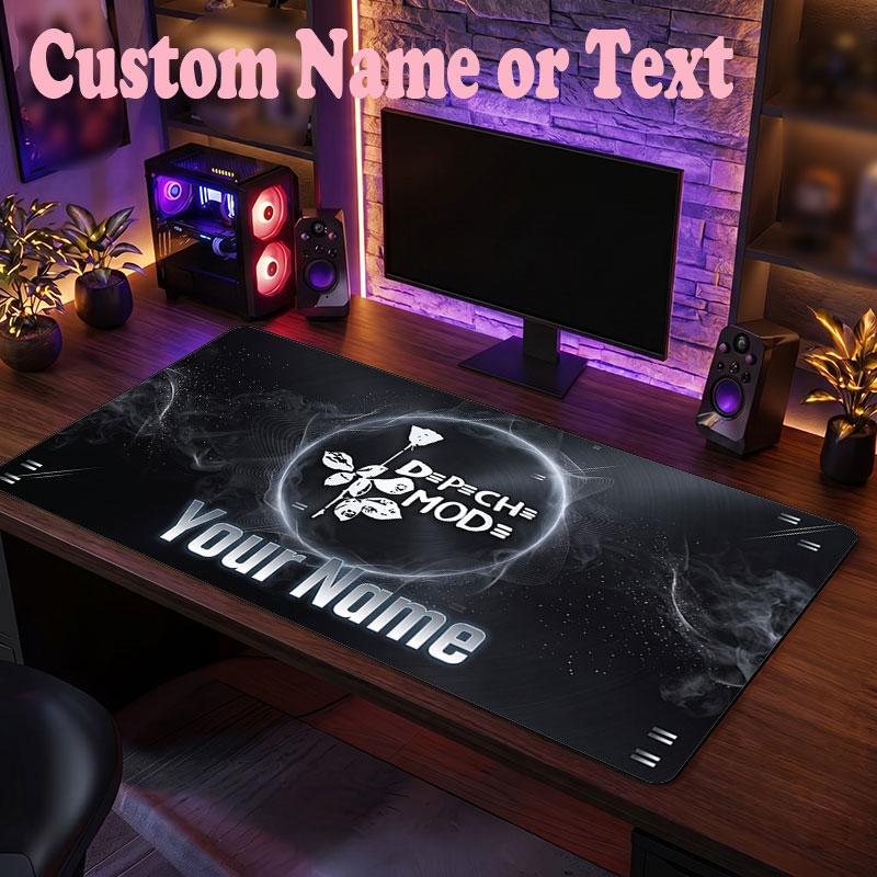 Depeche Mode Customized Name Text Mouse Pad, Large Desk Mouse Mat Personalized Home Office Present