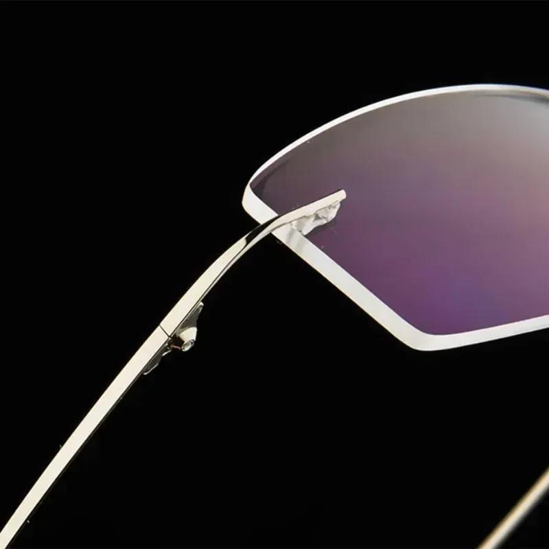 Super-elastic Titanium Metal Men's Ultra-lightweight Rimless Eyeglasses Frame Foldable Temples for Nearsighted Glasses Frames