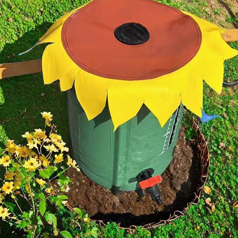 52 Gallon Rain Barrel with Three Spigots PVC Water Storage Tank Water Barrel Collector Garden Water Catcher