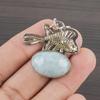 Natural Republic Larimar Gemstone 925 Sterling Silver Jewelry  Pendant 1.29" AJP-2257