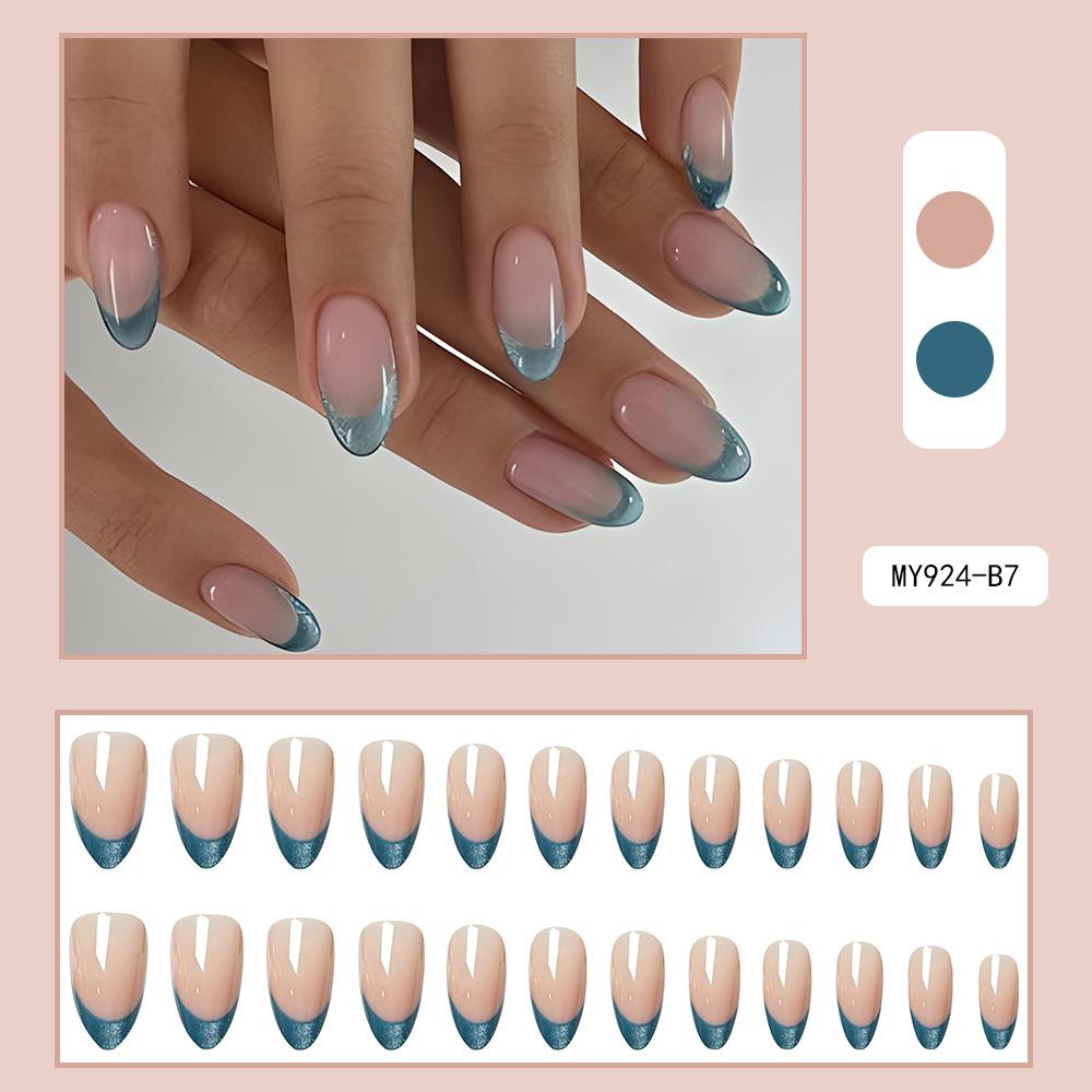 Glänzende Aufdrücknägel Kurz-T Falsche Nägel mit Glitzerakzenten, Einfach anzubringende Falschnägel für den täglichen Gebrauch & besondere Anlässe, Nagelzubehör