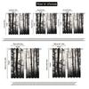 2pcs Black and White Forest Fog Print Curtains   Modern Polyester Rod Pocket Curtains   Suitable for Kitchen   Office   Bedroom