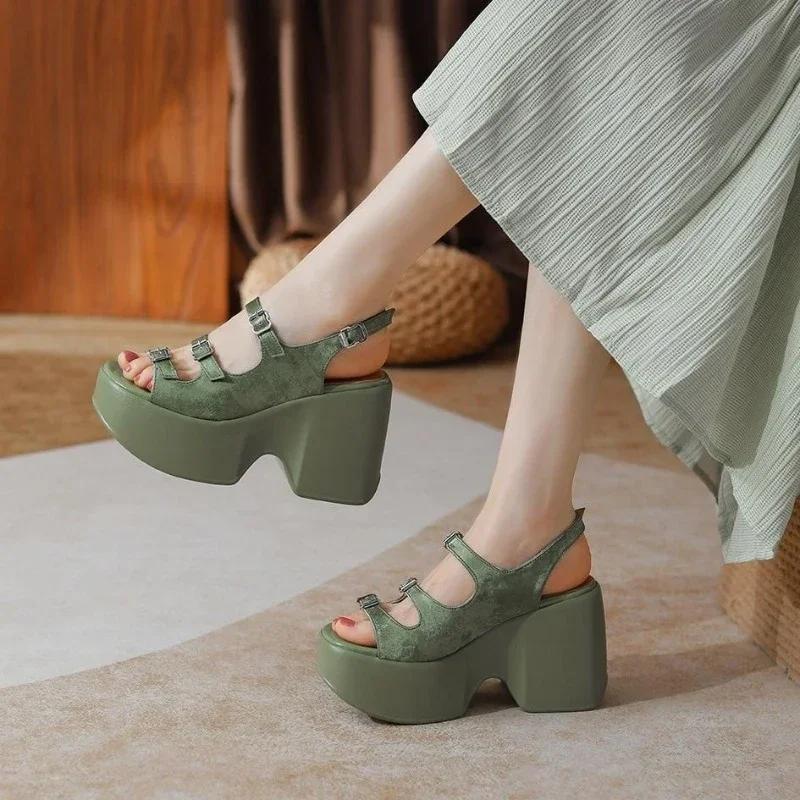 Fashion Summer Women's Sandals 2025 New Comfortable Gladiator Sandals Shoes for Women 10CM Luxury Anti Slip Casual Shoe Zapatos De Mujer