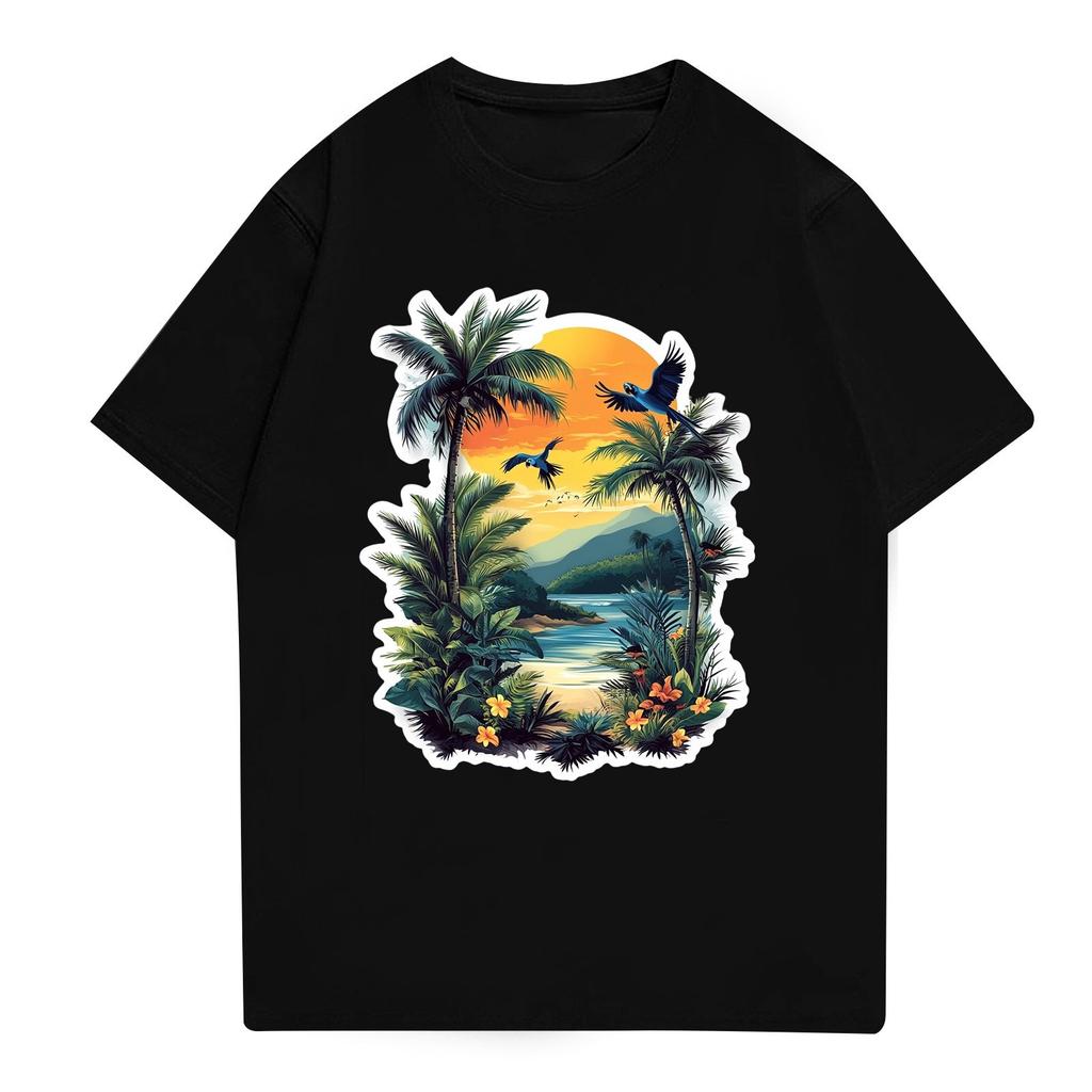 Men's Stand Collar Short Sleeve Shirt Loose Leisure Holiday Shirt Man