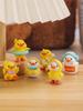 6-piece Set of Cute Duck Car Ornaments, Dashboard Decoration, Center Console Display Screen, Car Decoration, Creative and Cute
