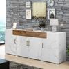 Sideboard Modern Buffet 4 Doors 2 Drawers, Storage Cabinet Ample Storage Space, Buffets Dining Room Living Room Kitchen, White, 208 X 39.5 X 80 Cm