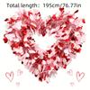 1 Stück - Roter & Blumiger Kranz mit Rosa & Blumen, Langlebige Kunststoff-Partydekorationen für Weihnachten, Hochzeiten, Valentinstag