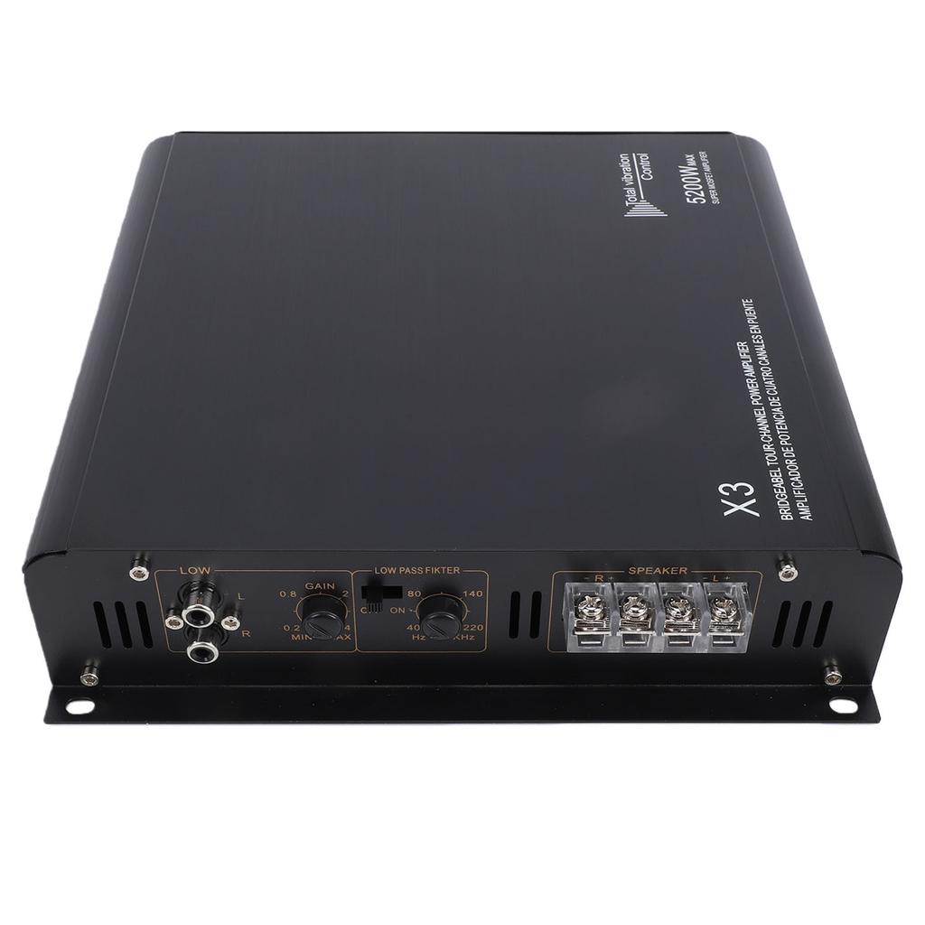 2 Channel Car Amplifier 5200W High Power Dual Channel Bridgeable Sound Speaker Amp Box for 12V Truck Boat UTV
