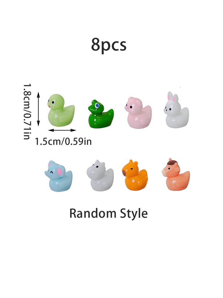 Non-Toxic 8/16Pcs Animal Duck Figurines Collection Resin Kapibara Rabbit Snake Pig Decor For Fairy Garden Christmas Gift