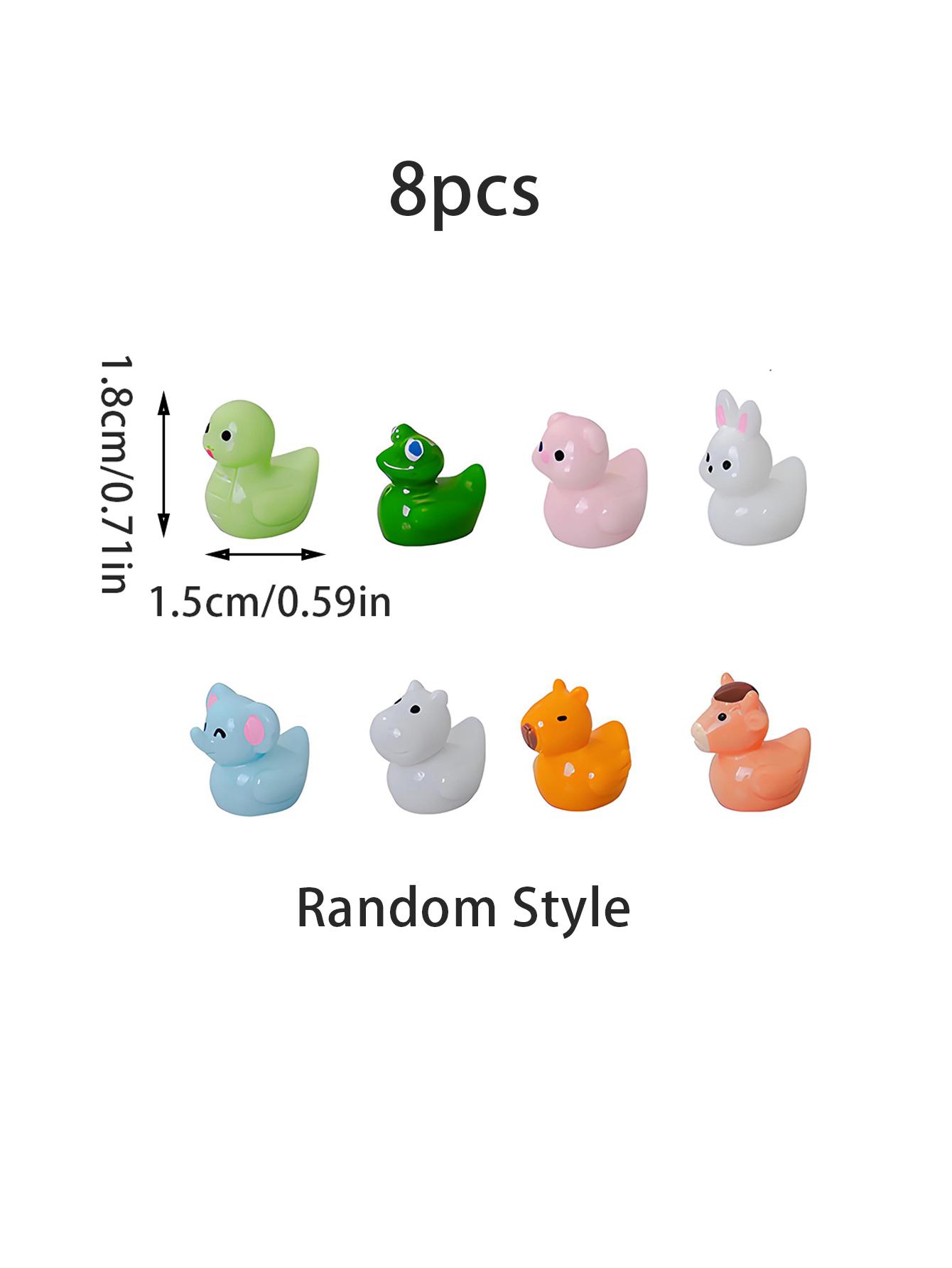 

8/16PCS Animal Duck Figurines Collection Resin Kapibara Rabbit Snake Pig Decor For Fairy Garden Christmas Gift