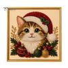 Winterwunderland Kreativaktivitäten Weihnachten Kunst-Kit mit künstlichen Perlen, Xmas Hut Katze Hund Malerei DIY Themenprojekte 3D Welpen Perlen Bastel-Kit für Erwachsene,