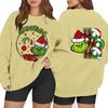 Women's Fashion Long Sleeve Print Round Neck Loose Pullover Sweater Top