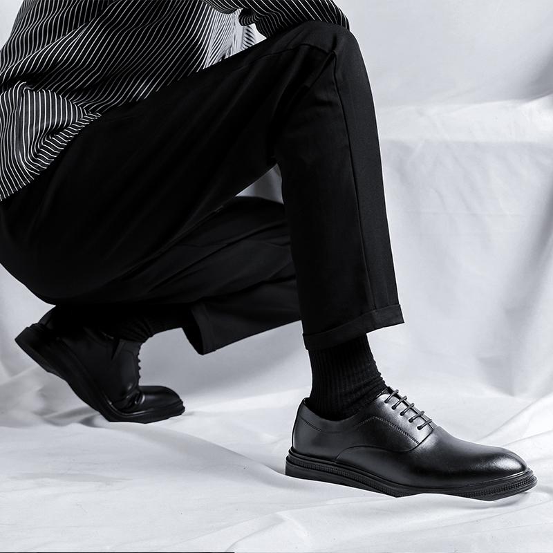 Fashion New Men's Leather Casual Shoes Handmade High Quality Casual Oxford Business Work Shoes Lace-up Comfortable Man Walking Footwear