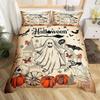 3D Print Pink Spooky Pastel Pumpkin Bedding Set Spooky Pastel Halloween Spooky Ghosts Washed Cotton Duvet Cover Or Pillowcase
